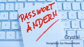  Presentation with change password - Beautiful slides featuring cyberic war - sticky note is backdrop and a sky blue colored foreground