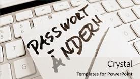  Presentation with change password - Amazing PPT theme having cyberic war - sticky note on the keyboard backdrop and a lemonade colored foreground