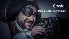  Presentation with computer security - Slides having cyberknife - firewall spy computer security hacker background and a wine colored foreground