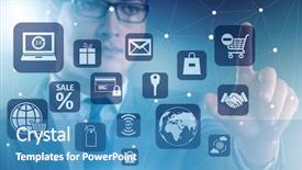  Presentation with trading online - Audience pleasing PPT layouts consisting of cybersecurity - businessman in online trading backdrop and a  colored foreground