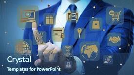  Presentation with trading online - Cool new theme with cybersecurity - businessman in online trading backdrop and a  colored foreground