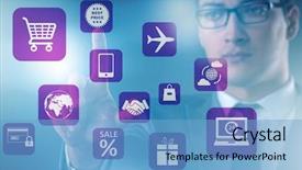  Presentation with trading online - Beautiful slide deck featuring cybersecurity - businessman in online trading backdrop and a  colored foreground