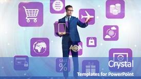  Presentation with trading online - Audience pleasing slide deck consisting of cybersecurity - businessman in online trading backdrop and a  colored foreground