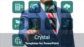  Presentation with trading online - PPT theme featuring cybersecurity - businessman in online trading background and a  colored foreground