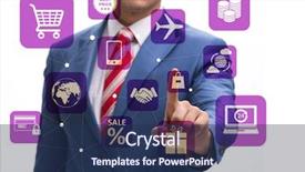  Presentation with trading online - Cool new presentation design with cybersecurity - businessman in online trading backdrop and a ocean colored foreground