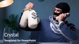  Presentation with money - Theme enhanced with cybersecurity - terrorist asking for money ransom background and a ocean colored foreground