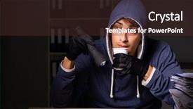  Presentation with personal data - Audience pleasing slide set consisting of cybersecurity - thief trying to steal personal backdrop and a tawny brown colored foreground