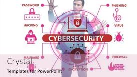  Presentation with cybersecurity - Audience pleasing presentation theme consisting of cybersecurity-concept-with-businessman-pressing backdrop and a lemonade colored foreground