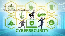  Presentation with cybersecurity - PPT theme having cybersecurity-concept-with-key-elements background and a cream colored foreground