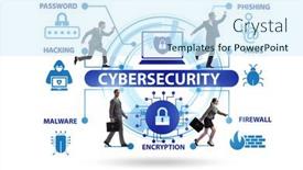  Presentation with cybersecurity - Audience pleasing slide deck consisting of cybersecurity-concept-with-key-elements backdrop and a sky blue colored foreground