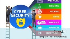  Presentation with cybersecurity - Audience pleasing slide set consisting of cybersecurity-concept-with-key-elements backdrop and a arctic colored foreground