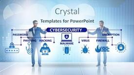  Presentation with cybersecurity - Slide deck enhanced with cybersecurity-concept-with-key-elements background and a light blue colored foreground