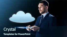  Presentation with black people - Presentation theme with cyberspace computing and modern technology background and a navy blue colored foreground