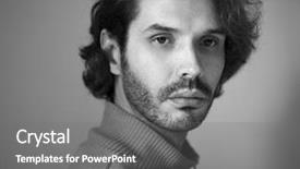  Presentation with bionic eye - Cool new presentation with cyborg man in shadows with red backdrop and blue key light with bionic led eye backdrop and a gray colored foreground