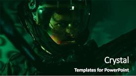  Presentation with led lights - Audience pleasing slides consisting of cyborg man of the future backdrop and a  colored foreground