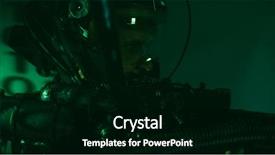  Presentation with led lights - Theme featuring cyborg man of the future background and a  colored foreground