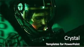  Presentation with led lights - Beautiful slides featuring cyborg man of the future backdrop and a  colored foreground