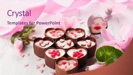  Presentation with valentine - Beautiful PPT layouts featuring cyclam - chocolate candies for valentine's day backdrop and a  colored foreground
