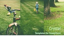  Presentation with old style - Colorful PPT theme enhanced with sales cycle - old children's tricyclevintage picture style backdrop and a tawny brown colored foreground