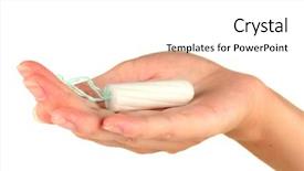  Presentation with cotton - Slides featuring menstrual cycle - woman's hand holding a clean background and a white colored foreground