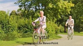  Presentation with an old age abuse - Beautiful slide set featuring cycle time - active old age people backdrop and a gold colored foreground