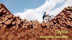  Presentation with cycling - Cool new presentation design with struggling tree - extreme cycling - fit man backdrop and a tawny brown colored foreground