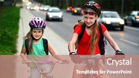  Presentation with street children - Cool new presentation theme with cycle backdrop and a coral colored foreground