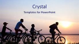  Presentation with bicycles - Beautiful PPT theme featuring ancient battleship - boats in the port backdrop and a light blue colored foreground