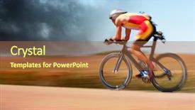  Presentation with blur - Amazing slide deck having cycling - bike racer motion blur backdrop and a tawny brown colored foreground