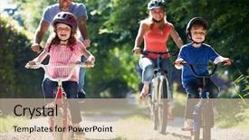  Presentation with cycle de vie produit - PPT theme consisting of cycling - family on cycle ride background and a lemonade colored foreground