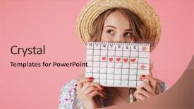  Presentation with women cycling - Presentation design featuring cycling - portrait of a pretty young background and a lemonade colored foreground