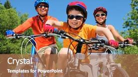  Presentation with bicycle - Cool new slides with cycling - portrait of happy boy riding backdrop and a coral colored foreground