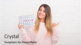  Presentation with white brick wall - Beautiful theme featuring cycling - young adult woman over white backdrop and a lemonade colored foreground