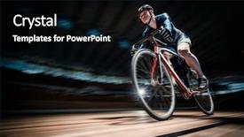  Presentation with revenue cycle - Slides having cycling - young cyclist on a cycle background and a black colored foreground