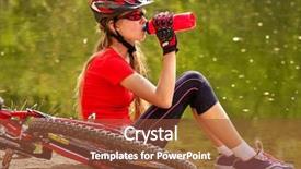  Presentation with e bikes - Audience pleasing presentation theme consisting of cycling drinking of bottle water backdrop and a tawny brown colored foreground