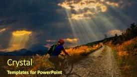  Presentation with landon the mountain road - Beautiful presentation theme featuring cycling in mountain woman on cycle gravel road in autumn forest mountain biking in autumn landscape forest woman cycling mtb flow uphill trail backdrop and a tawny brown colored foreground