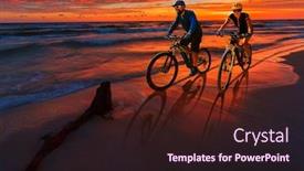  Presentation with woman sport - Slides enhanced with cycling-outdoor-adventure background and a wine colored foreground