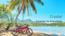  Presentation with bicycles - Beautiful slide set featuring cycling-tourism-e-bike-bikes backdrop and a arctic colored foreground