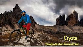  Presentation with spring - Slide set featuring cyclins - spring cyclin man riding background and a  colored foreground
