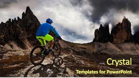 Presentation with spring - Amazing slide set having cyclins - spring cyclin man riding backdrop and a  colored foreground