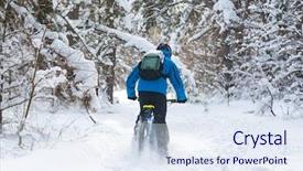  Presentation with sport blue - Presentation featuring cyclist in blue drifting background and a sky blue colored foreground