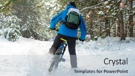  Presentation with sport blue - Beautiful presentation theme featuring cyclist in blue drifting backdrop and a light blue colored foreground
