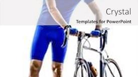  Presentation with cyclist - Presentation featuring cyclist in silhouettes on white background background and a white colored foreground