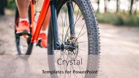  Presentation with pine forest - Colorful presentation enhanced with cyclist-in-sneakers-riding-bicycle backdrop and a lemonade colored foreground