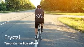  Presentation with cyclist - PPT layouts featuring cyclist-is-moving-through background and a ocean colored foreground