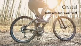  Presentation with dirt bike - Presentation theme with cyclist-is-riding-on-mountain background and a lemonade colored foreground