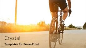  Presentation with road bike - Audience pleasing presentation theme consisting of cyclist is training on his backdrop and a yellow colored foreground