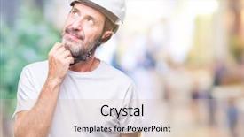  Presentation with triathlon professional cyclist man cycling - Slides consisting of cyclist man wearing bike safety background and a  colored foreground