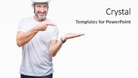  Presentation with triathlon professional cyclist man cycling - Theme with cyclist man wearing bike safety background and a  colored foreground