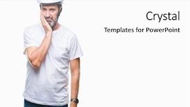 Presentation with cyclist - PPT layouts consisting of cyclist man wearing bike safety background and a  colored foreground
